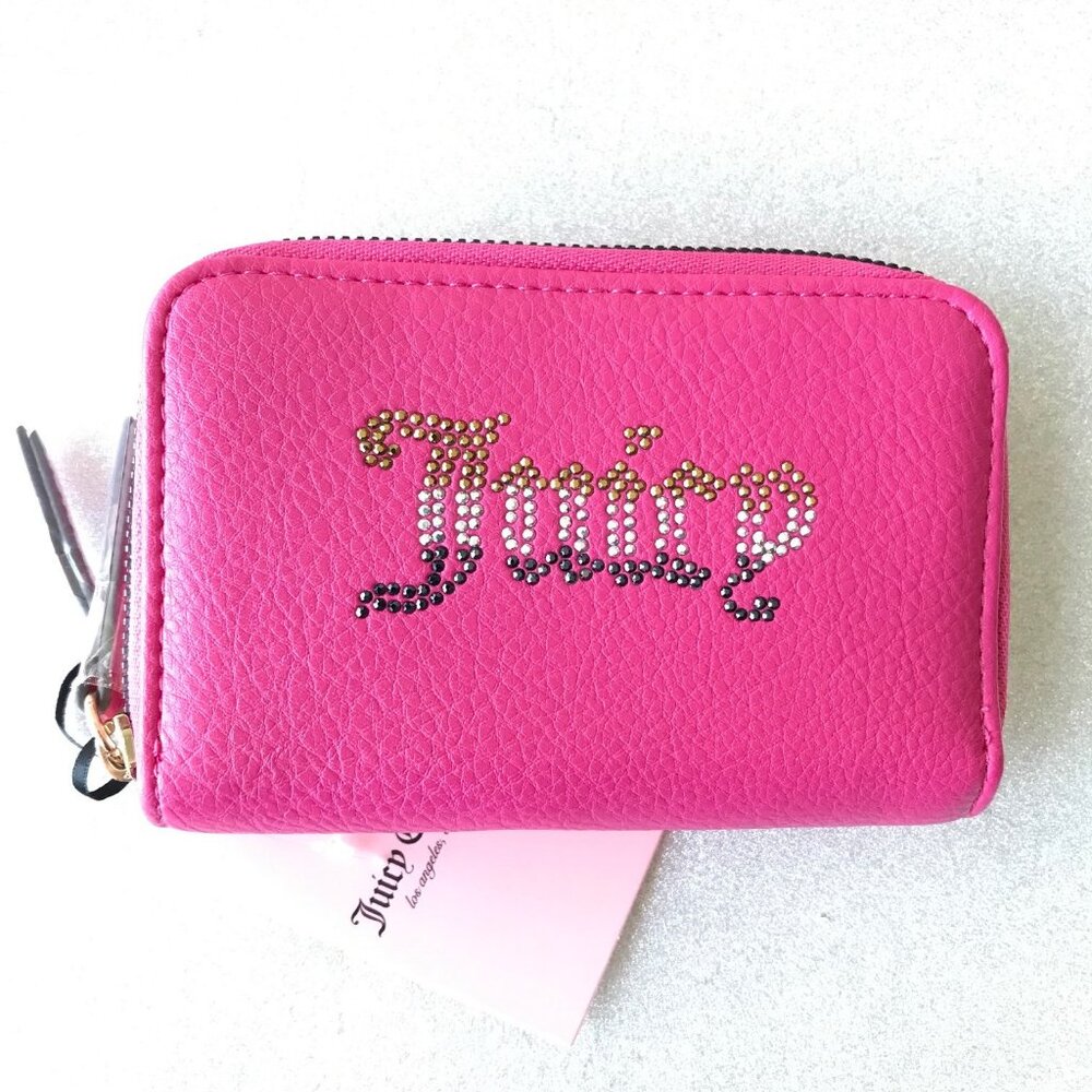 Juicy Couture Angel Breaking The Rules Medium Double Zip Around Pink Wallet NWT